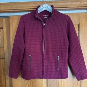 Karen Scott Quilted Zip-up in Deep Berry